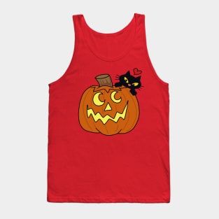 Halloween pumpkin and black kitty Tank Top